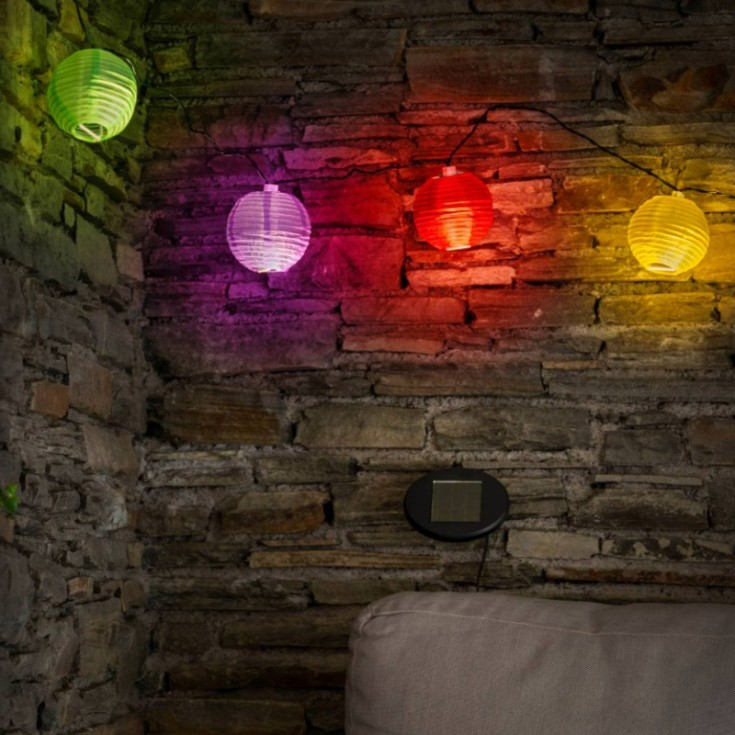 Eglo solcelle rispapirlyskæde, 10 lys, multifarvet