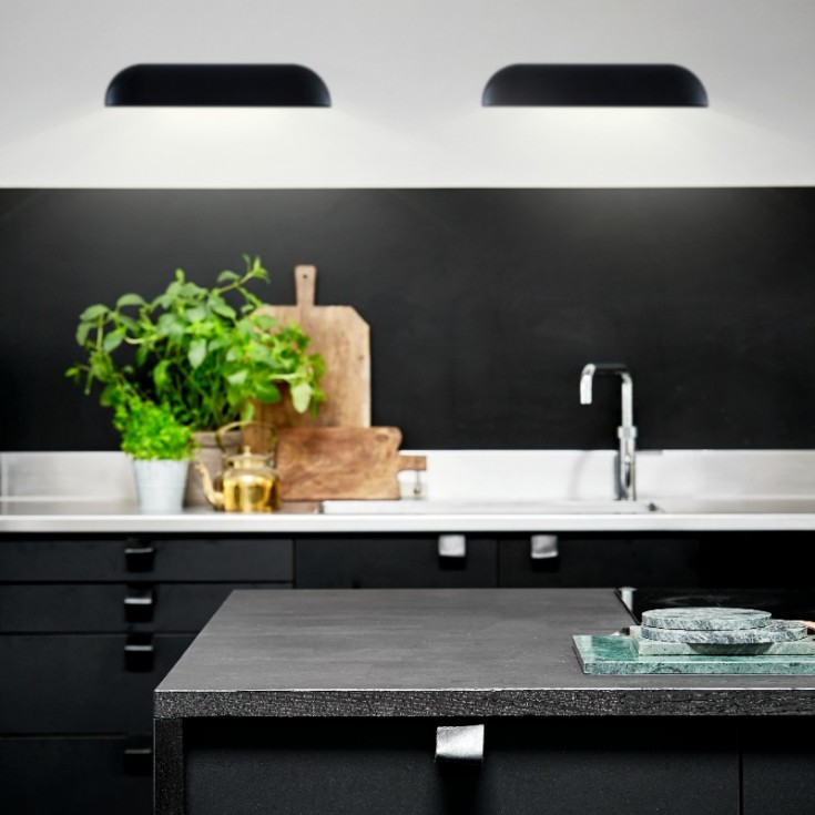 Nordlux Front udendørs væglampe, sort, 36 cm