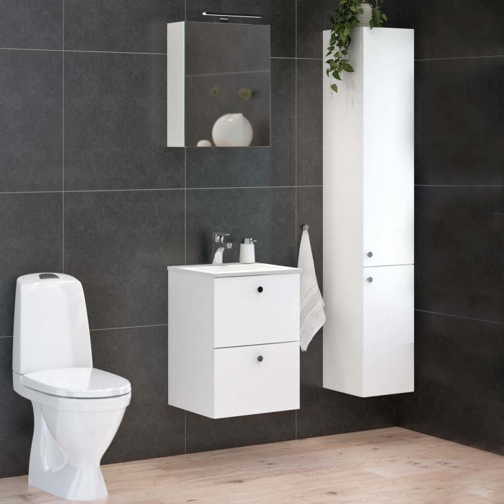 Gustavsberg Graphic Base spegelskåp, 45x55 cm, vit