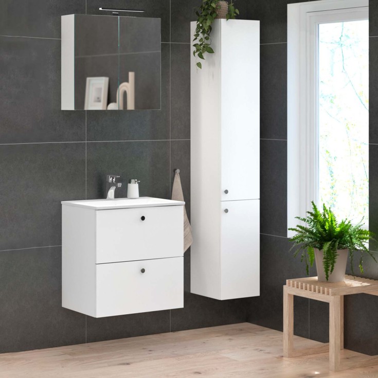 Gustavsberg Graphic Base högskåp, 29,9x170 cm, vit