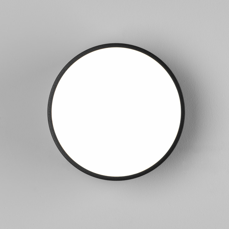 Astro Kea Round udendørs væglampe, sort, Ø15 cm