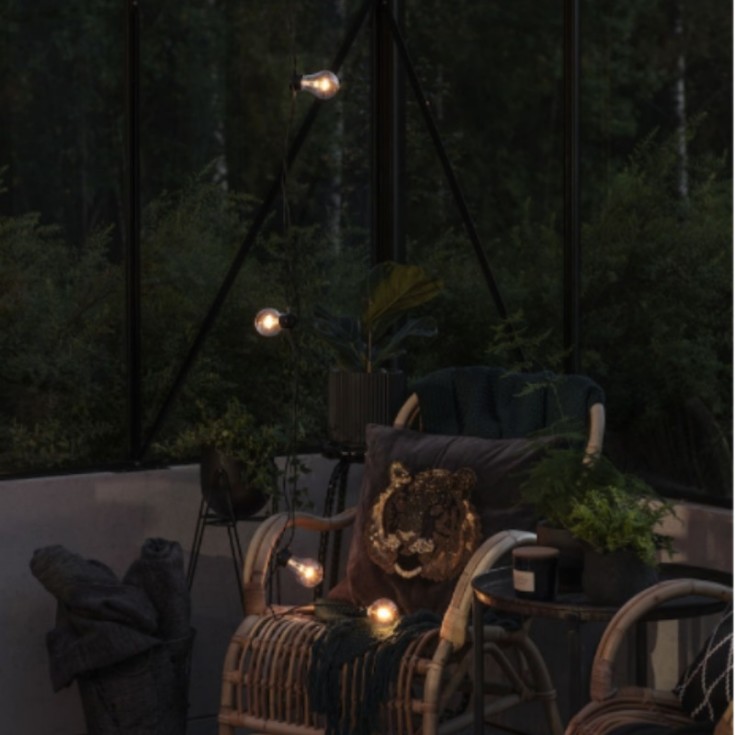 Konstsmide udendørs lyskæde, 5 ravfarvede pærer