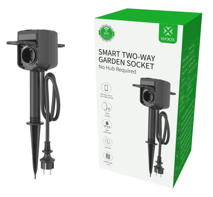Woox udendørs stikkontakt, dobbelt