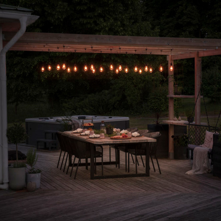 Konstsmide udendørs lyskæde, 10 ravfarvede pærer