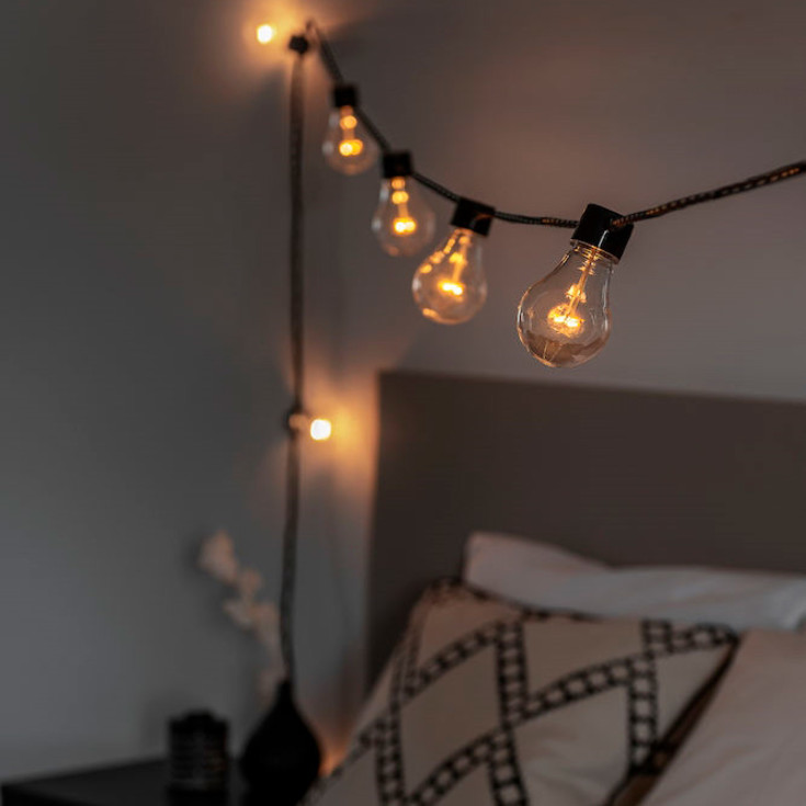 Konstsmide lyslenke, 10 ravfargede lamper