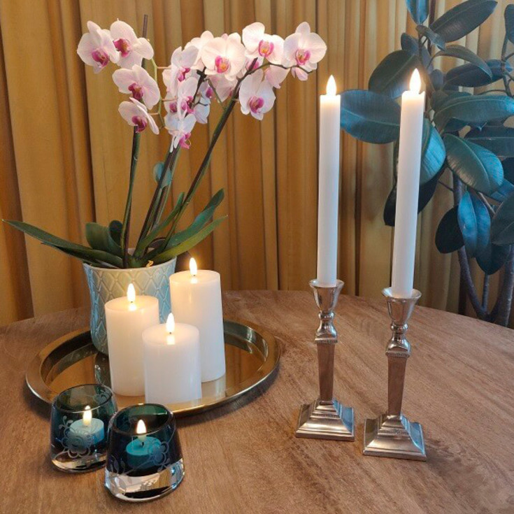 Veli Line LED kronelys, batteri, hvit