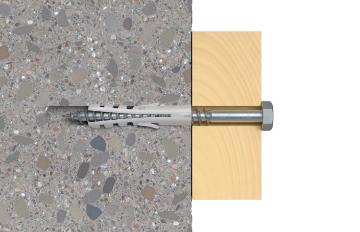 Fischer S 10 plugg, Ø10 mm, passar skruvar Ø6-8 mm, 40 st