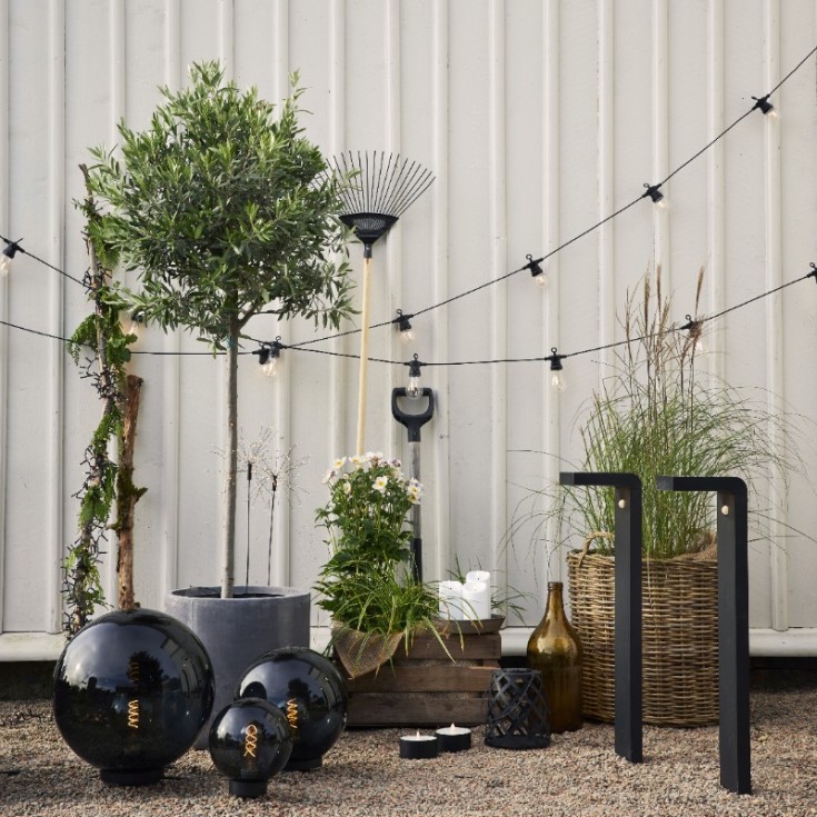 Star Trading udendørs lyskæde, 8,5 m, sort
