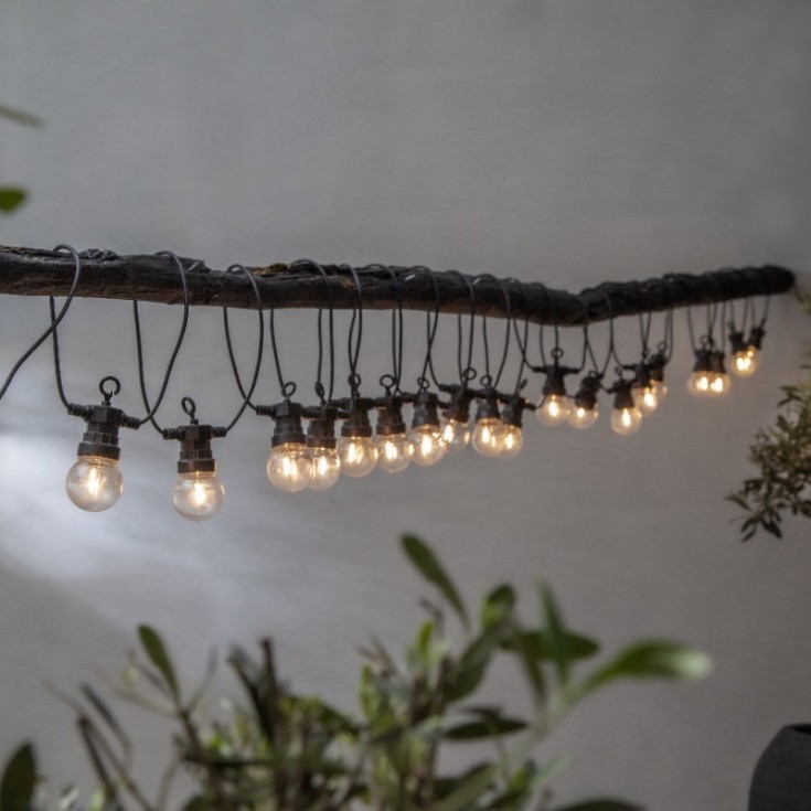 Star Trading utendørs lyskjede, 8,5 m, svart