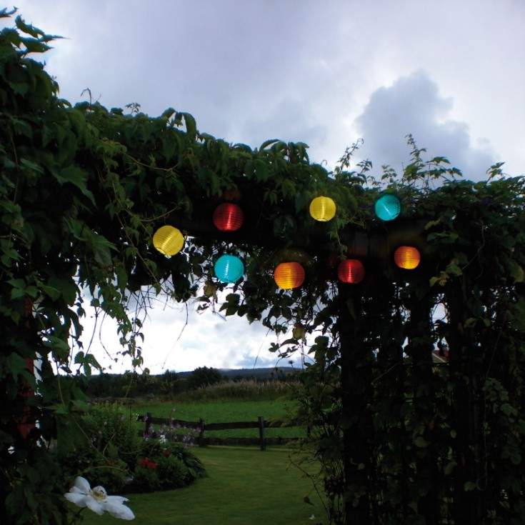 8 stk Star Trading Festival solcelle lyslenke, fargede kuler