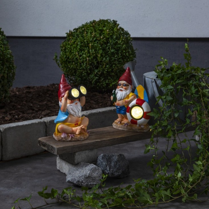 Star Trading Gnomy solcellelampe, nisse på ferie