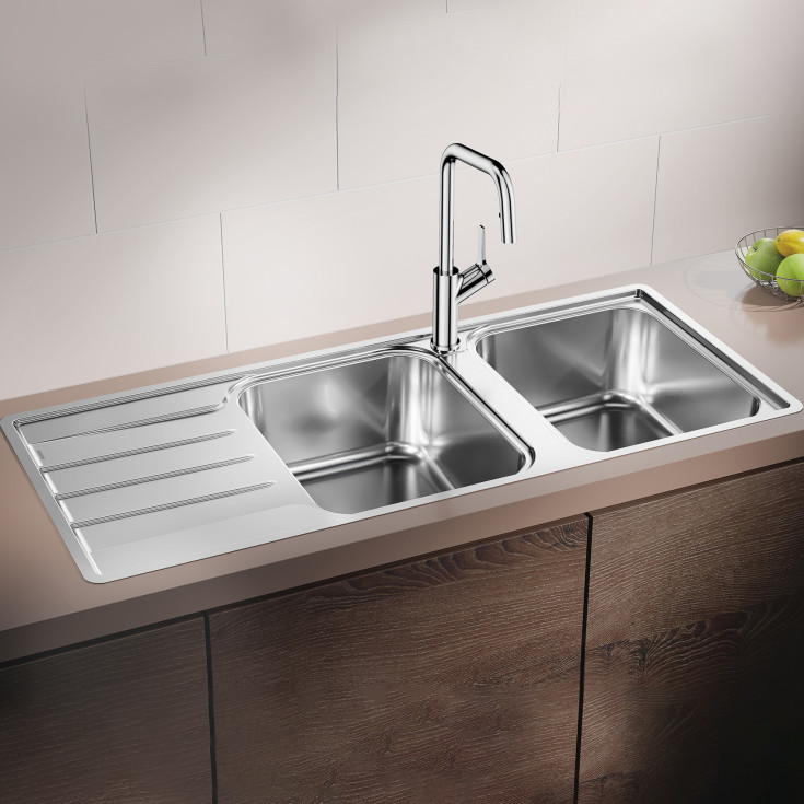 Blanco Lemis 8S-IF UX diskbänk, 116x50 cm, rostfritt stål