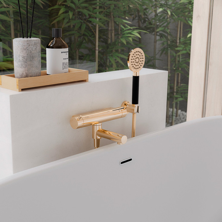 Mora Inxx II kararmatur med brusesæt, poleret messing