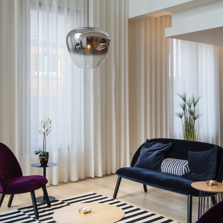 SLV Pantilo Convex pendel, krom, Ø40 cm