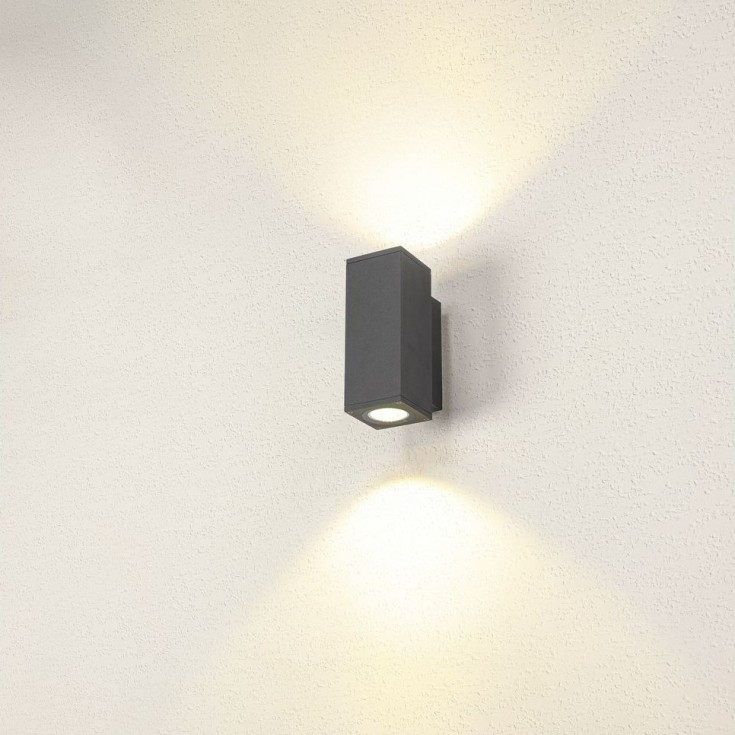 Enola Square Up/Down S utomhus LED-vägg Antracit CCT 3000/4000K