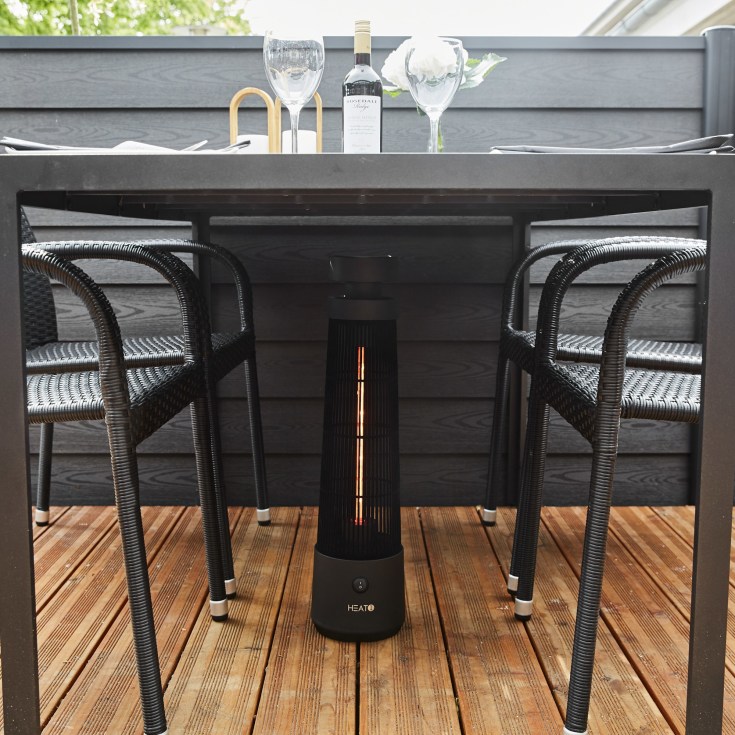 Heat1 Eco High-line terrassevarmer, infrarød, 1200W, sort