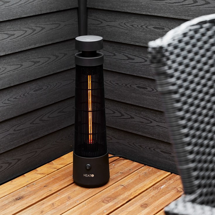 Heat1 Eco High-line terrassevarmer, infrarød, 1200W, sort