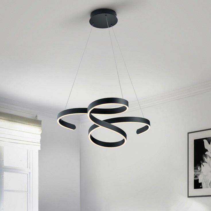 Trio Lighting Francis pendel, svart