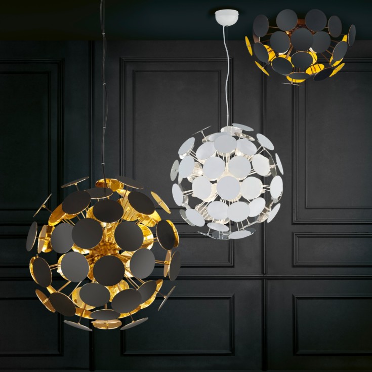 Trio Lighting Discalgo taklampe, sort