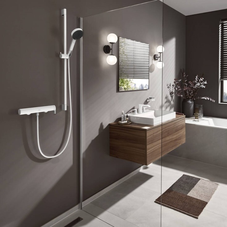 Hansgrohe Vivenis dusjbatteri, matt hvit