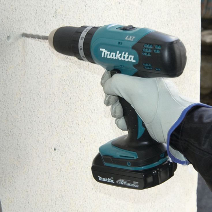 Makita slagboremaskine DHP453RYJ, 2 x 18 V/1,5 Ah