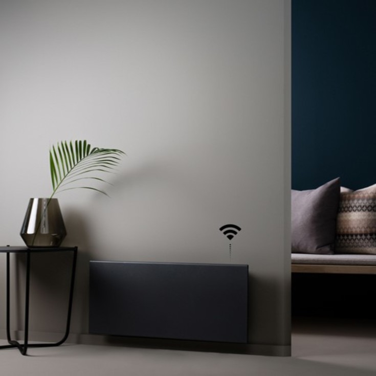 Adax Neo L panelovn med termostat og WiFi 600W/230V, sort, 8 m²