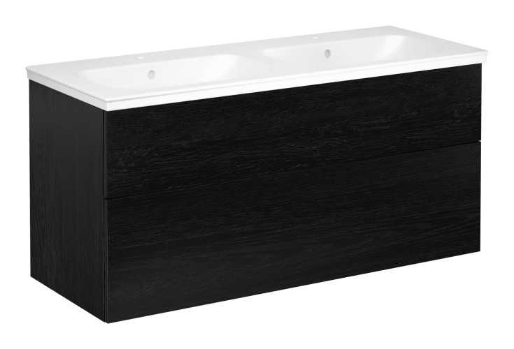 Artic dobbelt møbelhåndvask, 122x48 cm hvid til 60 cm vaskeskabe