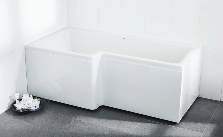 Svedbergs Z150 badekar, 150x85cm, venstre, hvid