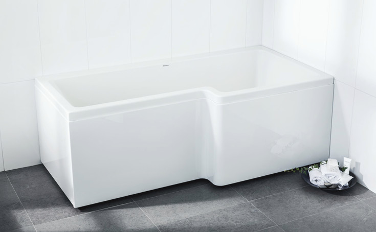 Svedbergs Z150 badekar, 150x85cm, højre, hvid