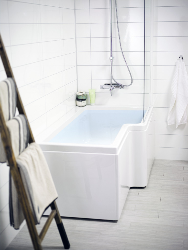 Svedbergs Z150 badekar, 150x85cm, højre, hvid