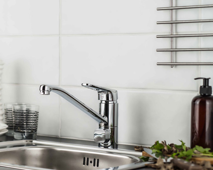 FM Mattsson Siljan köksblandare, diskmaskinsavstängning, krom