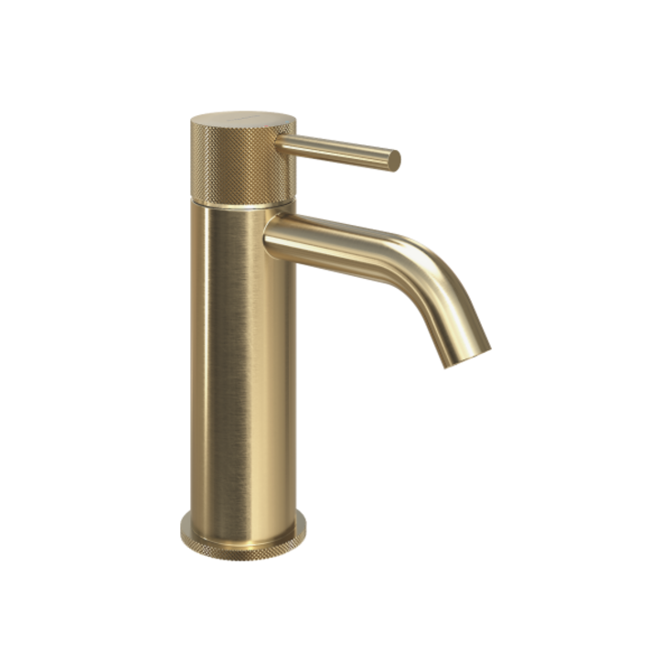 Svedbergs Skule tvättställsblandare, räfflad borstad mässing