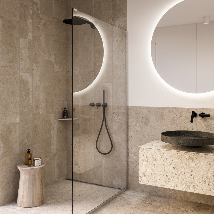 Unidrain 1002 avløpsarmatur, 700 mm, mot venstre vegg