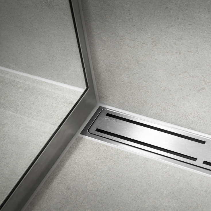 Unidrain 1003 afløbsarmatur, 800 mm, mod højre væg