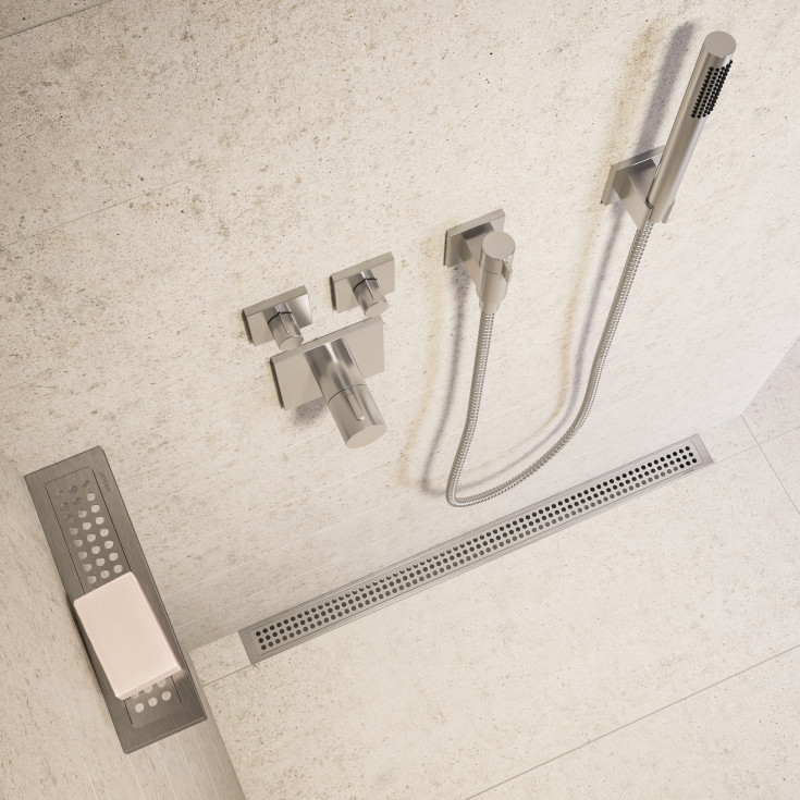 Unidrain 1004 afløbsarmatur, 700 mm, mod bagvæg