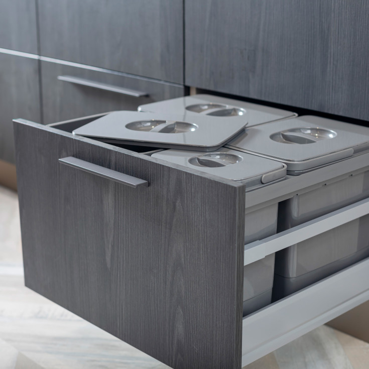 Intra Jazz 60/4 affaldssystem, 41 liter, grå