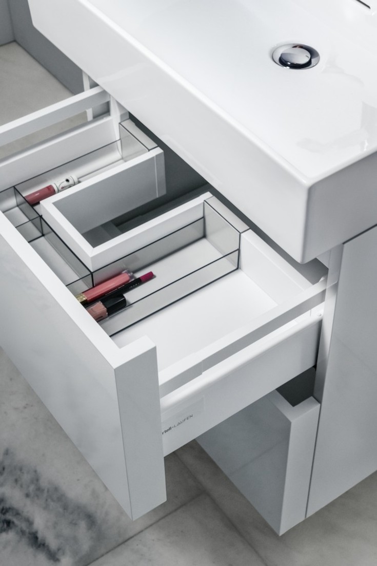 Kartell Laufen underskab, 58x60 cm, mat hvid