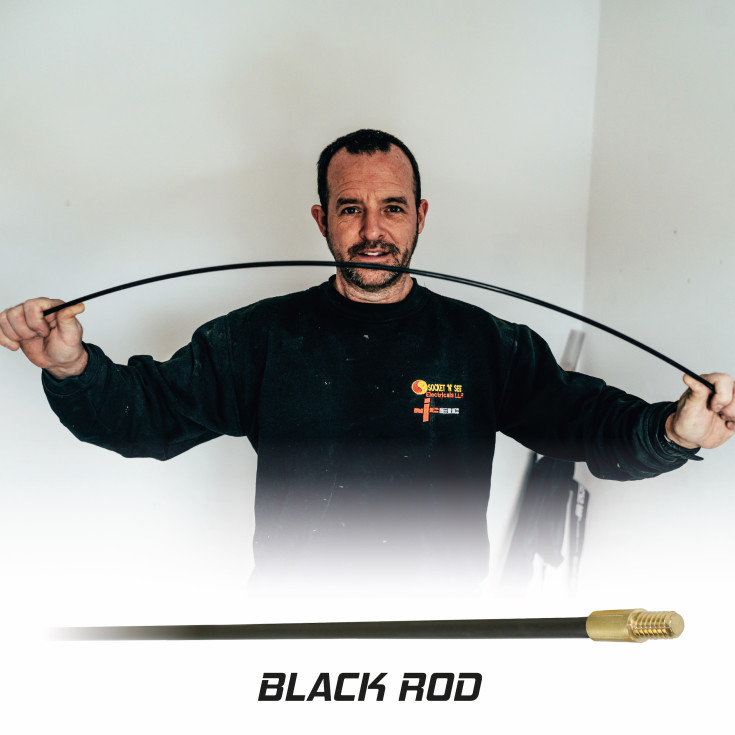 Super Rod sökstång, 1 meter, 5 delar, svart