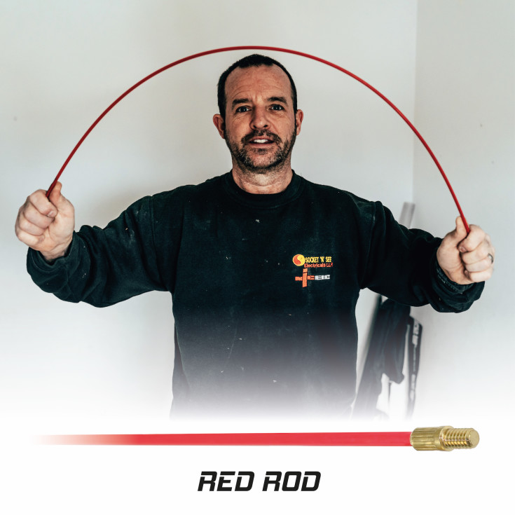 Super Rod sökstång, 1 meter, 5 delar, röd