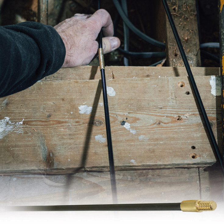 Super Rod sökstång, 1 meter, 5 delar, svart