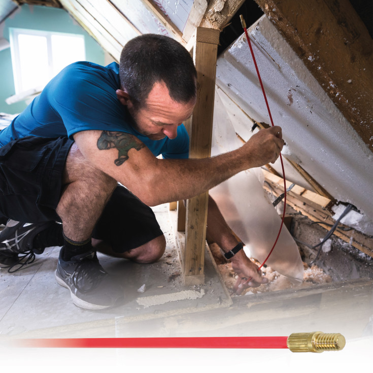 Super Rod sökstång, 1 meter, 5 delar, röd