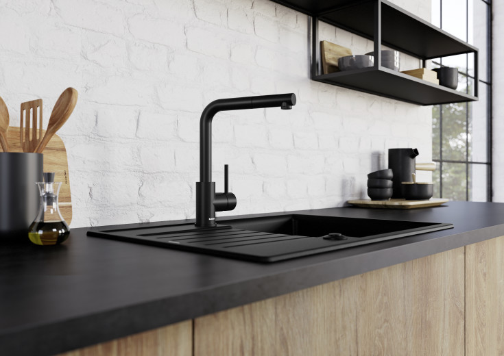 Blanco Mila kjøkkenarmatur, matt sort