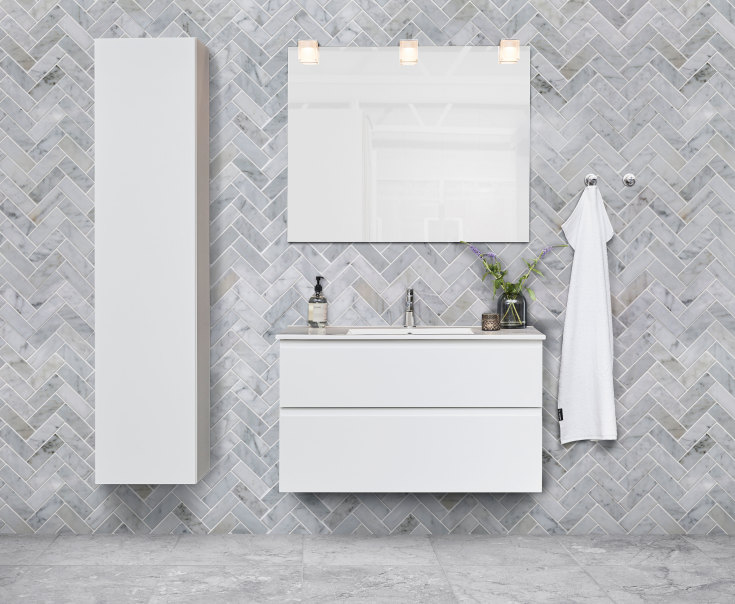 Cassøe Front tvättställsunderskåp, 80x43 cm, vit