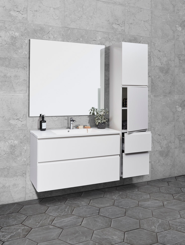 Cassøe Light servantskap, 100x43 cm, matt hvit