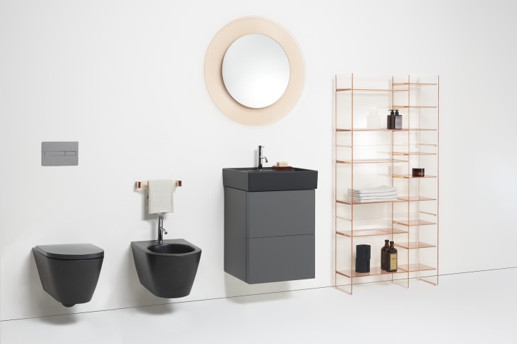 Kartell Laufen toalettsits, soft close, snabbfäste, svart