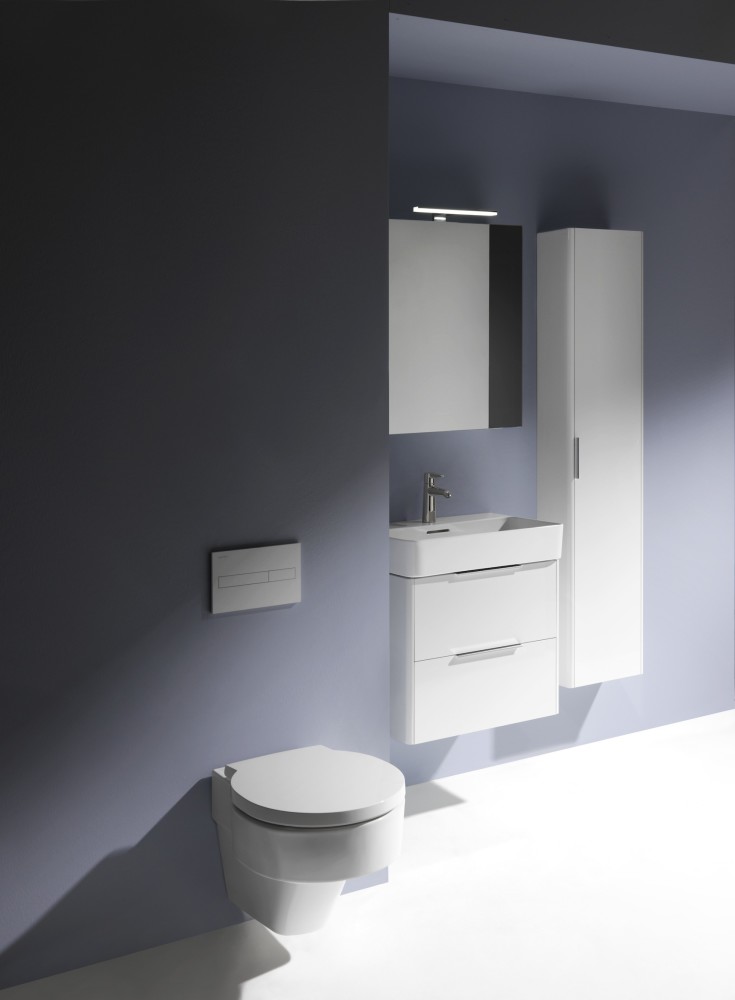 Laufen Base högskåp, 35x165 cm, vänster, högglans vit