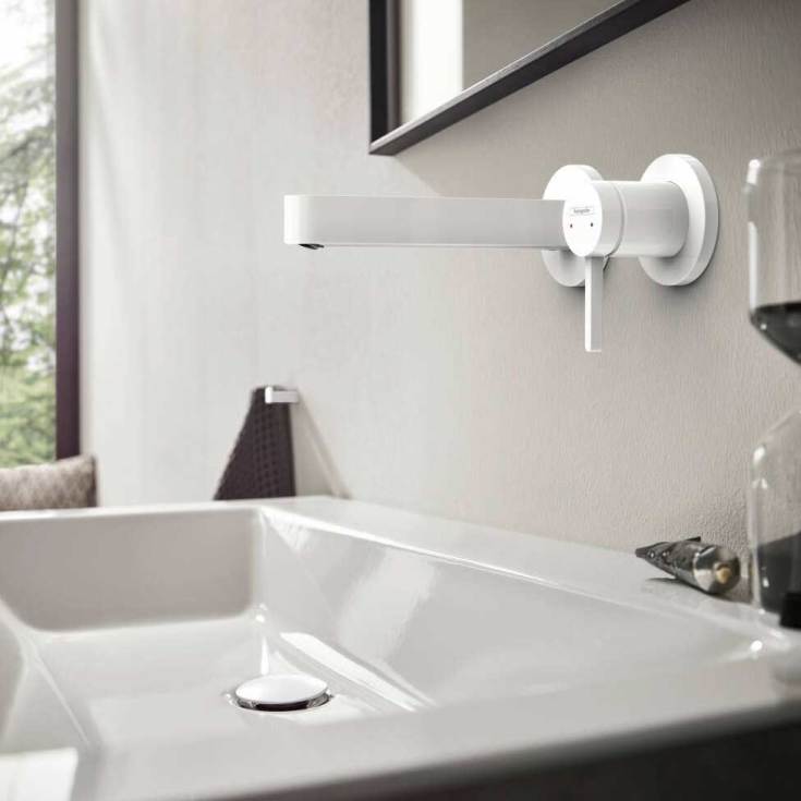 Hansgrohe Finoris håndvaskarmatur, mat hvid