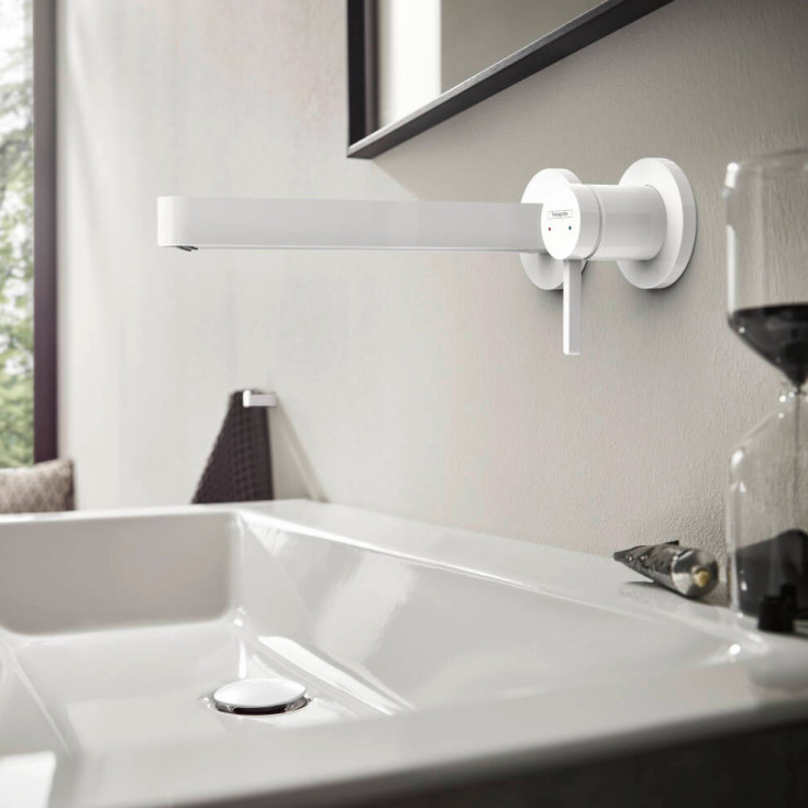 Hansgrohe Finoris håndvaskarmatur, mat hvid