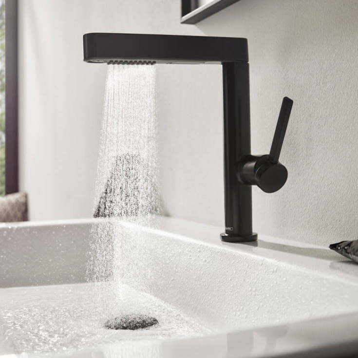 Hansgrohe Finoris 230 tvättställsblandare, utdragbar pip, matt svart