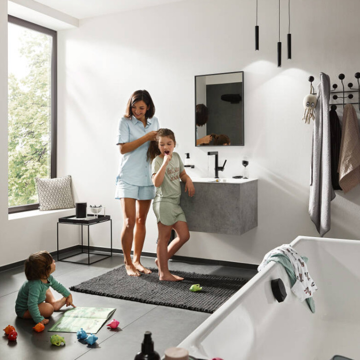 Hansgrohe Finoris 230 håndvaskarmatur, udtrækstud, mat sort